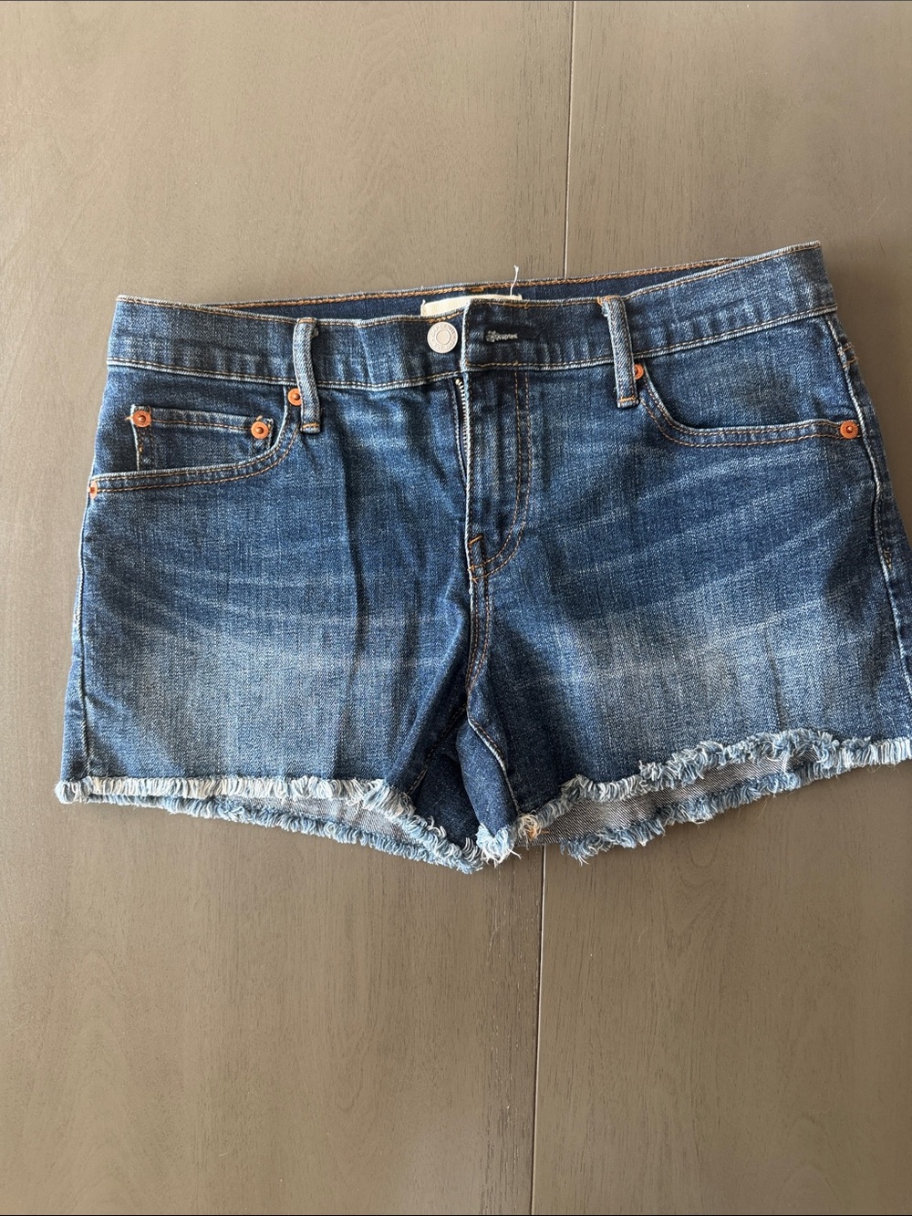 GAP Blue Denim Frayed Hem Women's Shorts